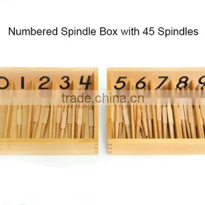 Montessori Wood Toys Numbered Spindle Box With 45 Spindles/montessori Teaching Mathematics Tools/Educational Montessori Toy thumbnail-2