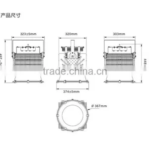 400w Industrial High Bay Led Light With 60 Degree Reflection Cup thumbnail-4