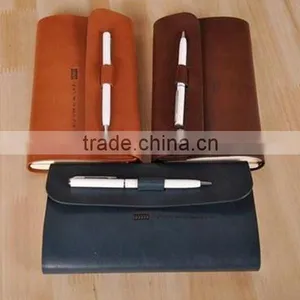 Factory Hot Sell Handmade Fashion Real Leather Notebook With Pen thumbnail-2
