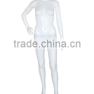 White Color With Egg Head Adjustable Plastic Female Mannequins for Clothing Window Display thumbnail-2
