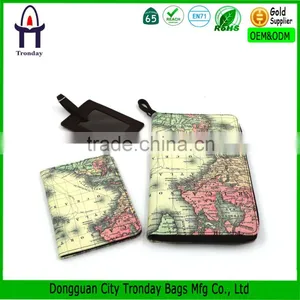 World Map Printing Fashionable PU Luggage Tag thumbnail-1