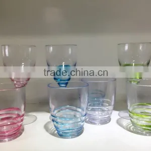 Cheap Good Quality Plastic Swirl Tumblers Colorful Small Clear Cups thumbnail-2