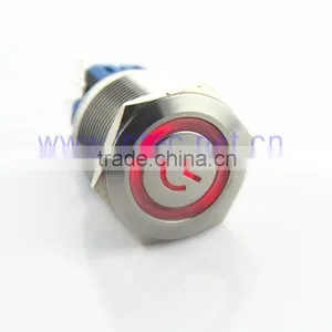 25mm Metal Switch, LED and Latch Switch, Power Symbol Lamp Switch, Stainless Steel Switch thumbnail-2