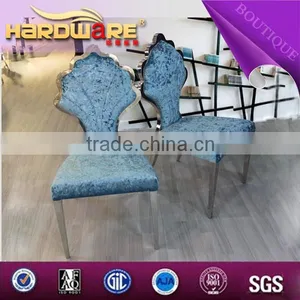 China Manufactry Royal Blue Design Amodern Fabric Dining Chair thumbnail-2