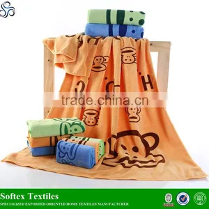 China Manufacturer Lovely Cartoon Design 27*54 Inch Microfiber Towel Bath thumbnail-3