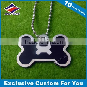 Bone Shape Dogtag Custom Metal Pet Tag With Chain thumbnail-1