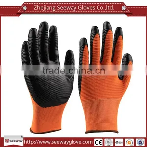 Seeway 15 Guage Nylon/Polyester Liner Coated Nitrile Construction Work Gloves thumbnail-1
