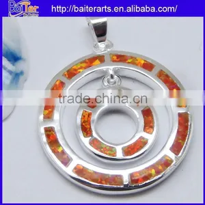 Cheap 925 Sterling Silver Pendant Necklace Fire Opal And Yellow Topaz Pendant Wholesale thumbnail-4