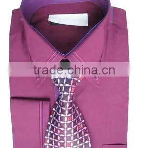 Rose 100% Cotton Business Fashion Men's Shirt With Tie thumbnail-1