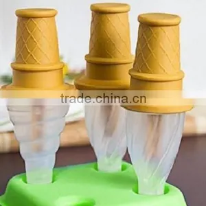 Tovolo Ice Cream Cone Pop Moulds Plastic Ice Cream Popsicle Molds Ice Pop Candy Mould 4 Pcs thumbnail-5