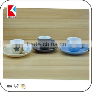 90cc Unique Shape Espresso Ceramic Tea Cup and Saucer,promotional Gift Cup and Saucer thumbnail-1