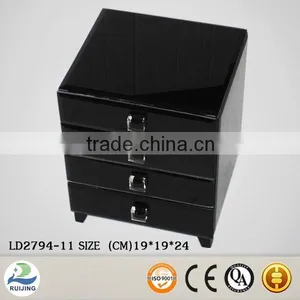 Ruijing Elegant Glass Black Drawer Jewelry Box thumbnail-1