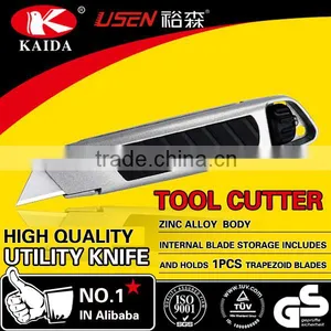 3pcs Blades Utility Knife Trapezoid Blade Zinc Alloy Fixed Blade OEM Utility Cutter thumbnail-1
