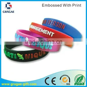 Embossed LOGO With Printing for Silicone Bracelets thumbnail-1