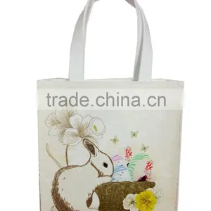 Multi-sized Ivory Felt Printed Easter Egg Sewing Candy Bags for Kids thumbnail-2