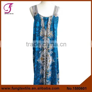 1580601 Women Longn Desgin With Wide Shoulder Girdle Loose Cotton Beach Kaftan thumbnail-1