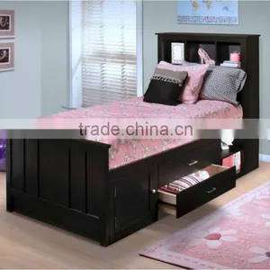 05-026 Santa Barba Captain Bed, Black Captain Wooden Bed thumbnail-1