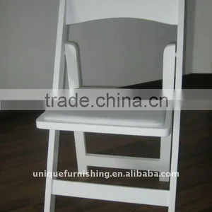 Wholesale Antique Wood White Folded Wedding Chair thumbnail-1