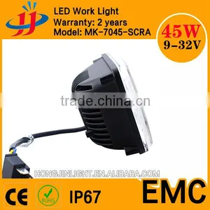 Super Bright IP67 Led Work Light 45W Jeep Headlight 7inch 12v Square Car Work Light thumbnail-2