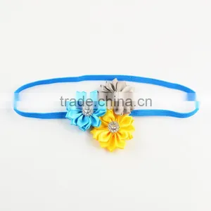 Mini Plastic Diamond Fabric Flower Hair Tie for Sexy Lady, Handmade Flower Bride Bohemian Headband Headband thumbnail-3
