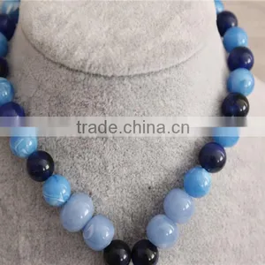 Factory Direct Bead Acrylic Necklace Fashion Blue Color Acrylic Statement Necklace thumbnail-4