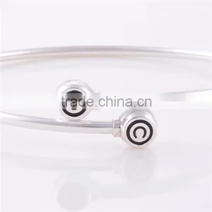 925 Sterling Silver Bangle Bracelet Cross DIY European Charm Beads Bangle CSZ002 thumbnail-3