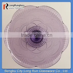 LongRun Purple Glass Marcella Cake Stands Special Design Glassware With OEM Design thumbnail-1
