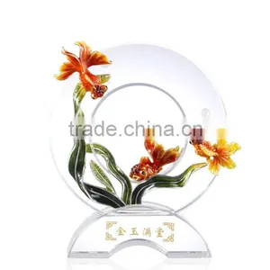 RORO Gold and Jade Gold Fish Enamel Crystal Glass Decorative Article for Home Decoration/gift thumbnail-1