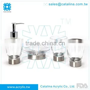 Tooth Brush, Set or Separate of Tumbler Cotton Jar Lotion Dispenser Soap Dish Acrylic Bathroom Accessory thumbnail-4
