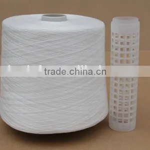 China Origin Raw White 100% Spun Polyester Yarn/100% Polyester Sewing Thread for Dying thumbnail-3