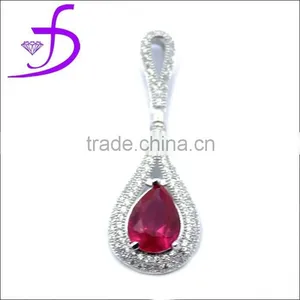 925 Silver Ruby Jewelry With Micro Pave Setting Zircon Rhodium Plated thumbnail-1