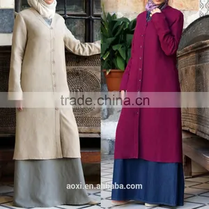 OEM Service China Factory Custom Made Wholesale Muslim Ethnic Elegant Loose Tunic Tops thumbnail-1