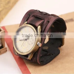 Fashion Handmade Leather Women Watch Bracelet thumbnail-4