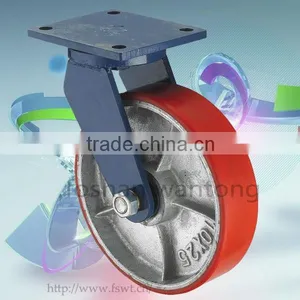 10 Inch 600kg Double Bearing Iron Core PU Swivel Industrial Caster thumbnail-1