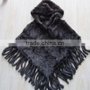 Factory Price Knitted Mink Fur Cape for Women /wholesale and Retail thumbnail-4