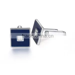 2016 Classic Mens Shirts Copper Crystal Business Cuff Links Silver Enamel Cufflinks Jewelry thumbnail-2
