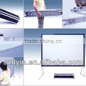 Aluminum Alloy Frame Fast Fold Screen Rear Front Easy Folding and Carrying Screen Fast Fold Projector Screen thumbnail-4