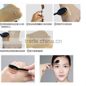 2016 Professional BB CC Cream Brush Big Toothbrush Shaped Black Oval Makeup Brush Set 10pcs thumbnail-3