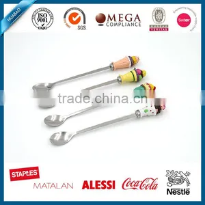Long Handle Metal Ice-cream Spoon With Designed Tips thumbnail-1
