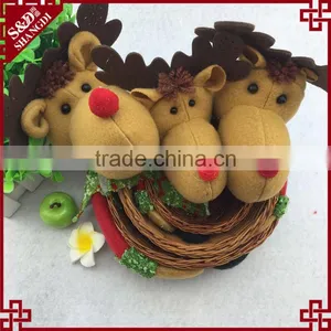 Lovely Christmas Deer Style Fine Wickerwork Basket for Christmas Gift thumbnail-3