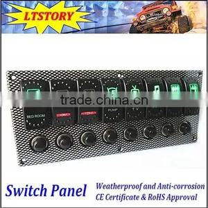 New Car Boat Marine LED Rocker Switch Panel 8Gang thumbnail-1