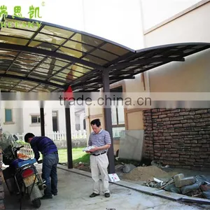 Aluminum Carport Parking Shed Metal Car Canopy With Polycarbonate Arched Roof thumbnail-2