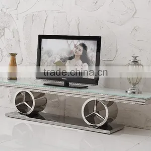 E413 Home Funituire Tempered Glass Modern TV Stand Showcase thumbnail-2