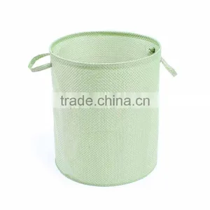 Round Style Laundry Hamper With Closing and Rope Handle, Non-woven Fabric Laundry Basket thumbnail-3