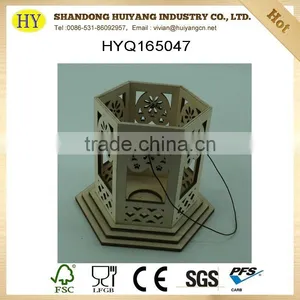 Wood Lantern With LED thumbnail-1