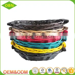 Handwoven High Quality Empty Willow Basket Fruit Wicker Fruit Basket thumbnail-1
