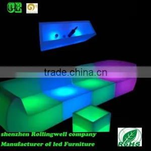 Colorful Rechargeable Lighting LED Plastic Sofa With Remote Control thumbnail-5