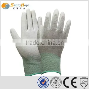 Sunnyhope 13G Knitted Black Nylon PU Gloves Work Safey Gloves thumbnail-1