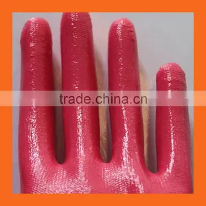 Pink Nitrile Coated Garden Work Chore Gloves,Family Weeding Gloves thumbnail-5