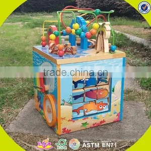 Оптовая деревянная лабиринтная игрушка для младенцев с шариками 2017 года. Многофункциональная деревянная лабиринтная игрушка для младенцев с шариками. W12D033 thumbnail-3